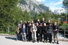 Ready for the alpine walk - the Troop gathered on the bridge over the Kander