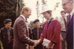 The Group Chairman meets HRH, with Lord Derby, West Lancashire Scouts County President, in attendance